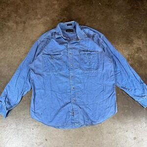 Vintage 90s Eddie Bauer blue button up shirt